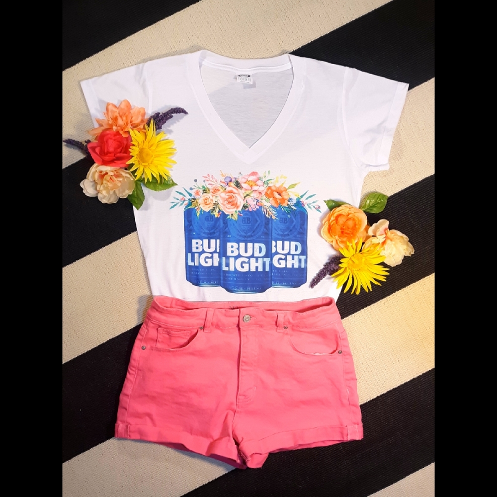 Bud Light floral tshirt